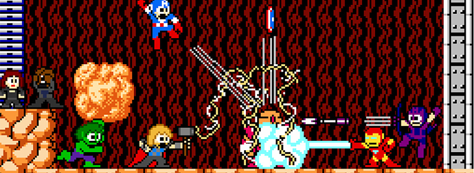 Avengers Assemble in 8 Bit NES Style Glory